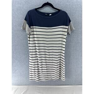 BDG Woman's sz M Striped Navy and White Boatneck T Shirt Tunic Urban Outfitters
